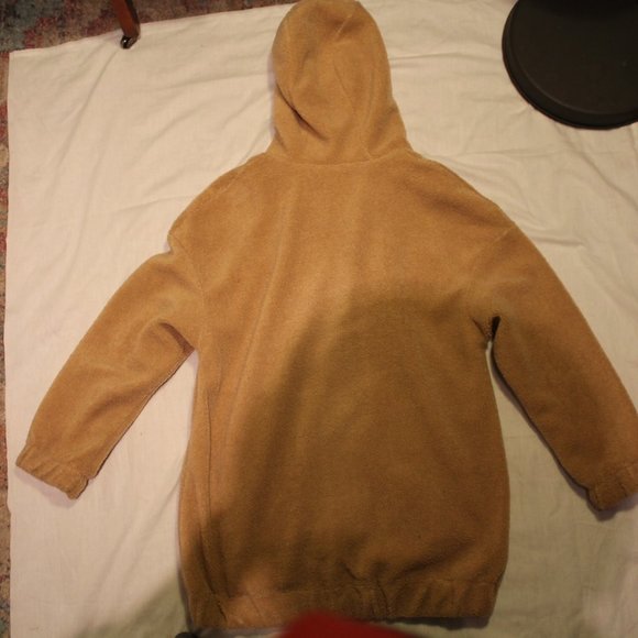 khaki brown teddy zip up hoodie - Picture 3 of 5